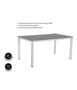 MWH Loft-Tisch Elements, Ca. B160/H74/T90 Cm -Gartenmöbelgeschäft 1897149 WE IG 001 ElementsTisch160x90x74cmSilberNEU