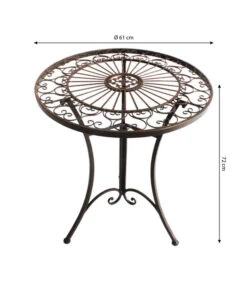 Metalltisch Antik, Ca. Ø61/H72 Cm -Gartenmöbelgeschäft 3214889 WE BG 001 Metalltischrundantik