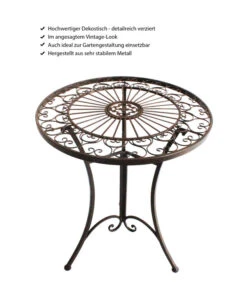 Metalltisch Antik, Ca. Ø61/H72 Cm -Gartenmöbelgeschäft 3214889 WE IG 005 Metalltischrundantik