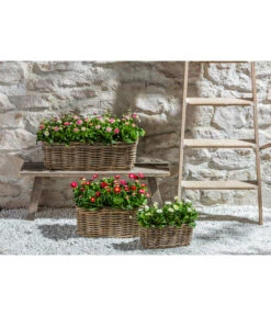 Van Der Leeden Rattan-Pflanzkasten, Graubraun -Gartenmöbelgeschäft 3692761 3692548 3692506 WE MO 013 RattanPflanzkastenbraun