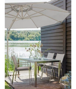 Dehner Ampelschirm Zypern, Rund, Ca. Ø 300 Cm 11 Dehner Ampelschirm Zypern, Rund, Ca. Ø 300 Cm -Gartenmöbelgeschäft 4212171 WE MO 001 AmpelschirmZypernHellbraunNeu