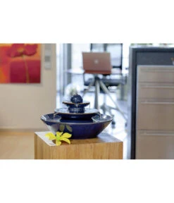 Seliger Zimmerbrunnen Pisa, Ca. Ø30/H18 Cm -Gartenmöbelgeschäft 4317376 WE MO 001 SeligerZimmerbrunnenPisaBlau