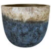 Dehner Keramik-Topf Mystras, Rund, Blau-braun -Gartenmöbelgeschäft 4441317 4441341 4441408 WE FS 001 DehnerKeramikTopf