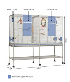 Montana Vogelvoliere Madeira Double, Plantinum -Gartenmöbelgeschäft 5187562 WE BG 001 PPVoliereNewMadeiraDoublePlatinum