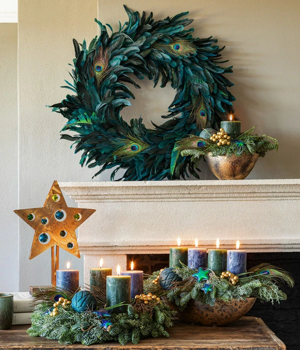Adventsgesteck Peacock, Ca. B45/H25/T22 Cm 4 Adventsgesteck Peacock, Ca. B45/H25/T22 Cm – Bild 2