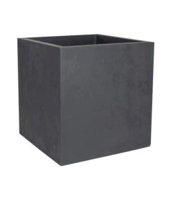 EDA-plastiques Kunststoff-Topf Basalt, Quadratisch, Anthrazit, Ca. B49,5/H49,5/T49,5 Cm
