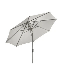 Dehner Schirm Milos, Rund, Ca. Ø294 Cm -Gartenmöbelgeschäft 6702864 WE FS 003 SchirmMilosHellgrauNeu