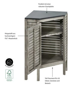 Dehner Eckschrank Southampton, Ca. B50/H90/T50 Cm -Gartenmöbelgeschäft 6713531 WE IG 001 EckschrankSouthamptonGrau