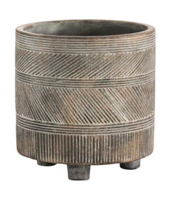 Dehner Beton-Übertopf Nola, Rund, Grau-kupfer