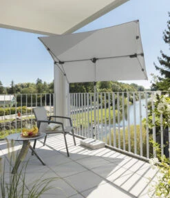 Schneider Sonnenschirm Novara, Rechteckig, Ca. B190/T140 Cm -Gartenmöbelgeschäft 6953541 WE MO 001 SchneiderSonnenschirmNovarasilbergrau